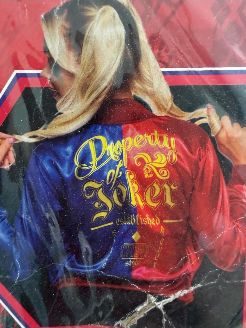 Rubie's Harley Quinn Blue and Red 'Property of Joker' Bomber Jacket